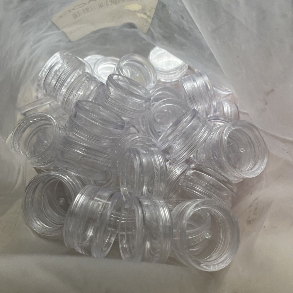 75pcs Storage Cups Clear Plastic Jewelry Bead Makeup Box Small Round Container
